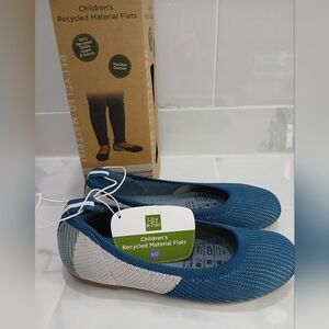Ballet Flats Lily & Dan Blue Girls Size 11-12 Recycled Material NEW IN BOX